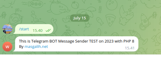 Simple telegram bot message sender